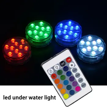 

2Piece 10Led Underwater Remote Control Led Light Waterproof IP68 Battery Operated Underwater Pool Lamp Para Garden Aquarium MY