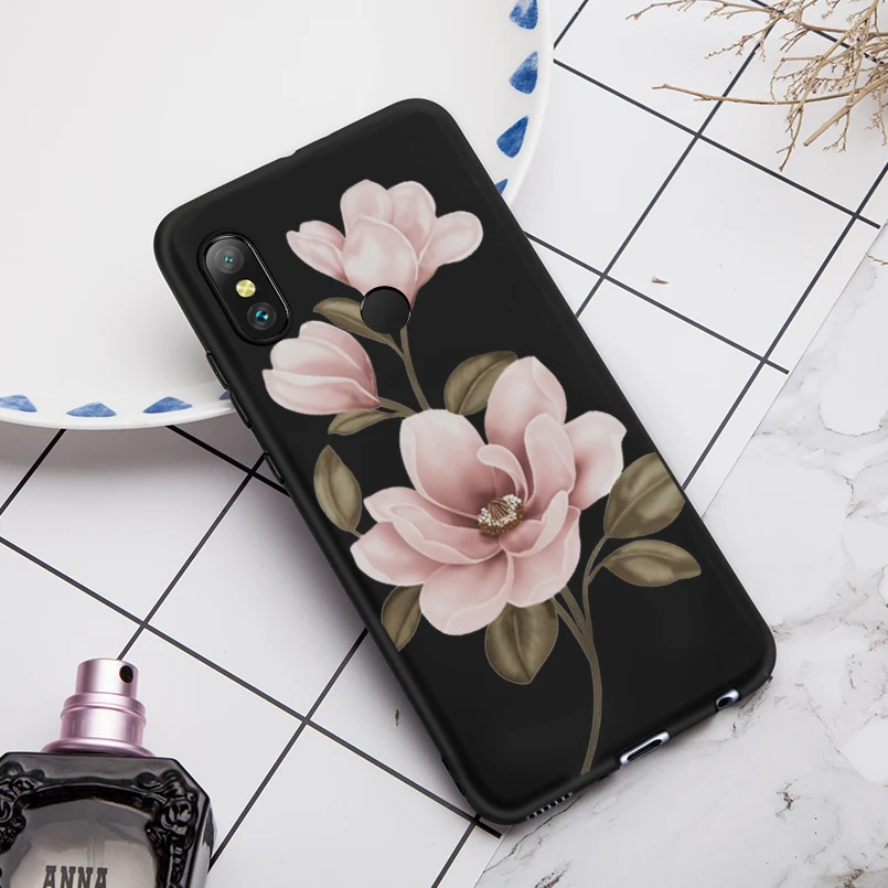 

Flower Case For Xiaomi Redmi Note 6 Pro Case Beautiful 3D Relief Cover For Xiaomi Redmi Note 5 Note 7 Shockproof Phone Case