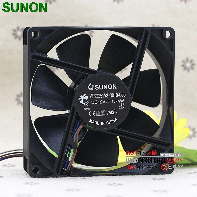 4 линейный вентилятор радиатор для Sunon 9225 12V MF92251V3 Q010 Q99 92*92*25MM 1 74 W|heat sink fan|heat sinkfan 12v |