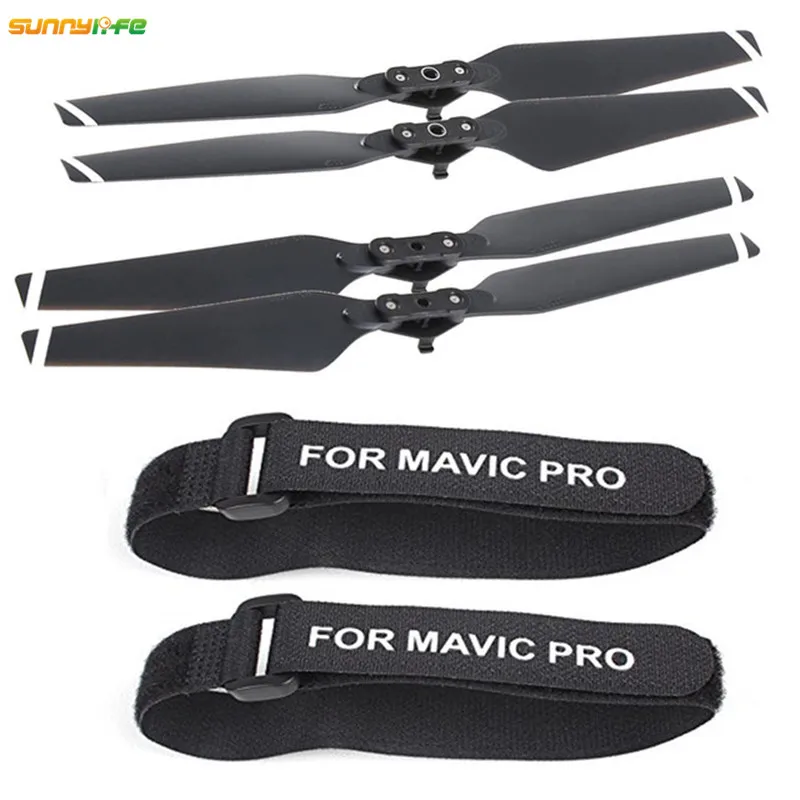 Sunnylife 2 пары DJI Мавик PRO 8 3 дюйма белые полосы пропеллер 8330F Складная бутафория с шт.