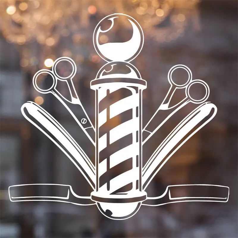 

Hair Salon Comb Scissor Wall Sticker Hairdresser Barbershop Window Vinyl Wall Decal Removable Room Decoration Wallpaper Z124