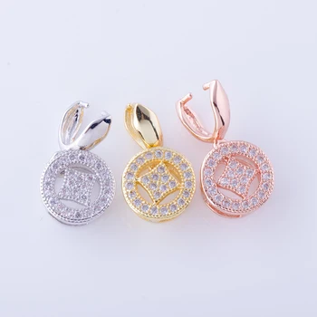

New Design Silver Jewelry Accessory 2017 Jewelry Factory DIY Charm Handmade Micro Pave CZ Round Star Clasps For Women Necklace