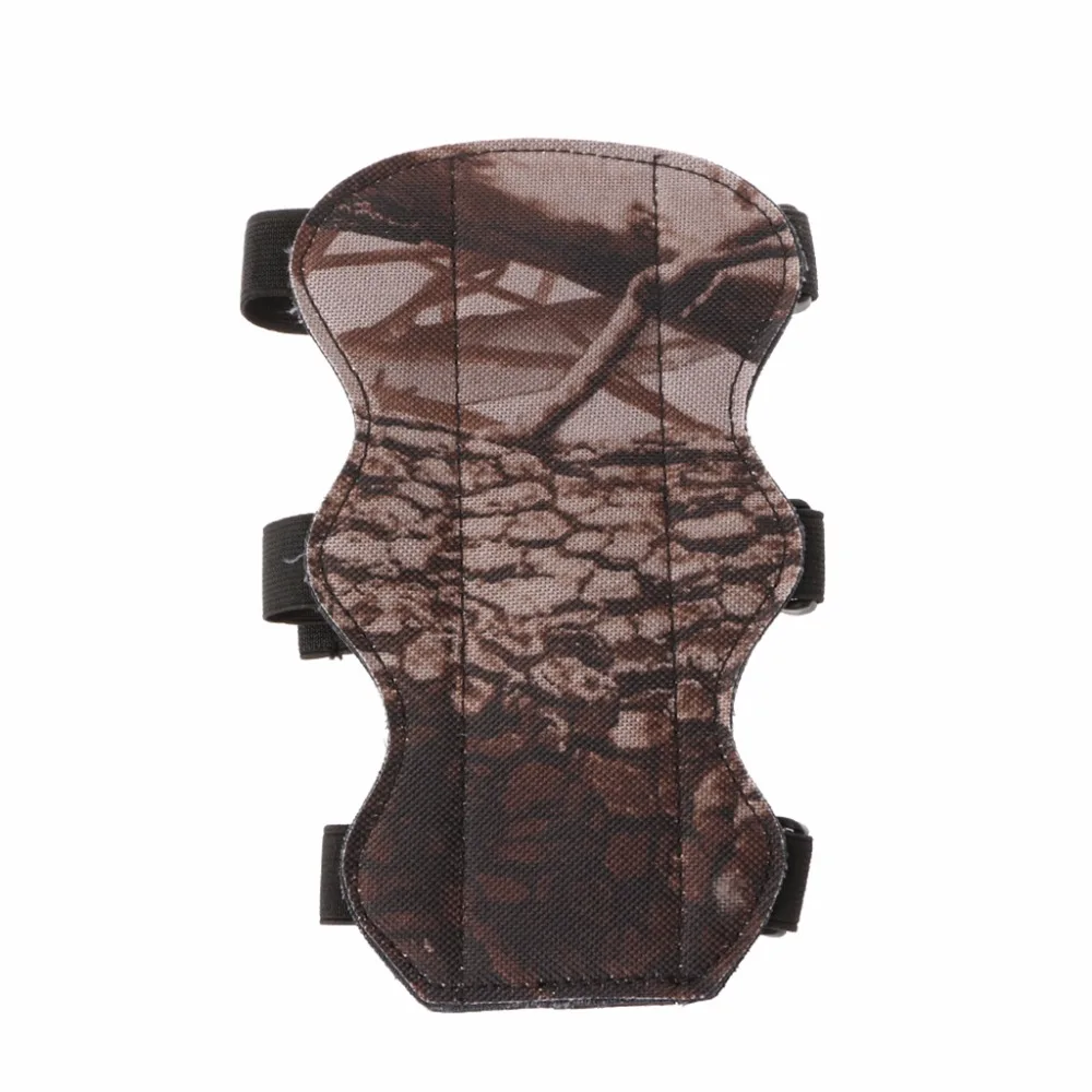Archery Arch Forearm Guard Arm Protection 3 Strap Camo Leather Recurve