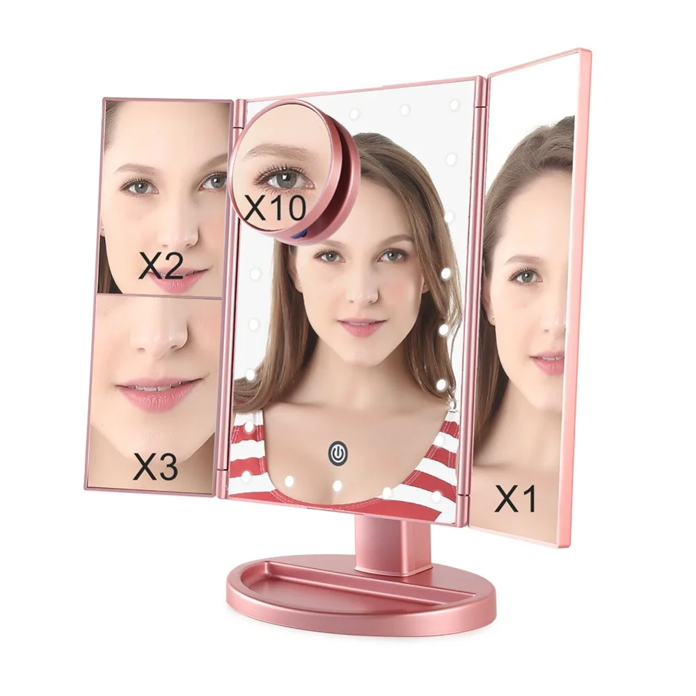 

COSCELIA Makeup Mirror Touch Screen With LED Light And 2X/3X/10X Magnifying Mirror With Light Vanity Mirror Tools For Cosmetic