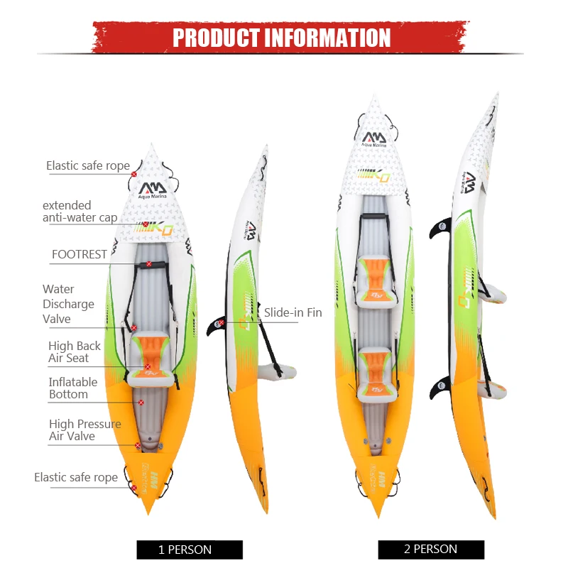 BETTA HM KO inflatable boat fishing sport kayak canoe pvc dinghy raft aluminium paddle foot pump seat PVC laminated