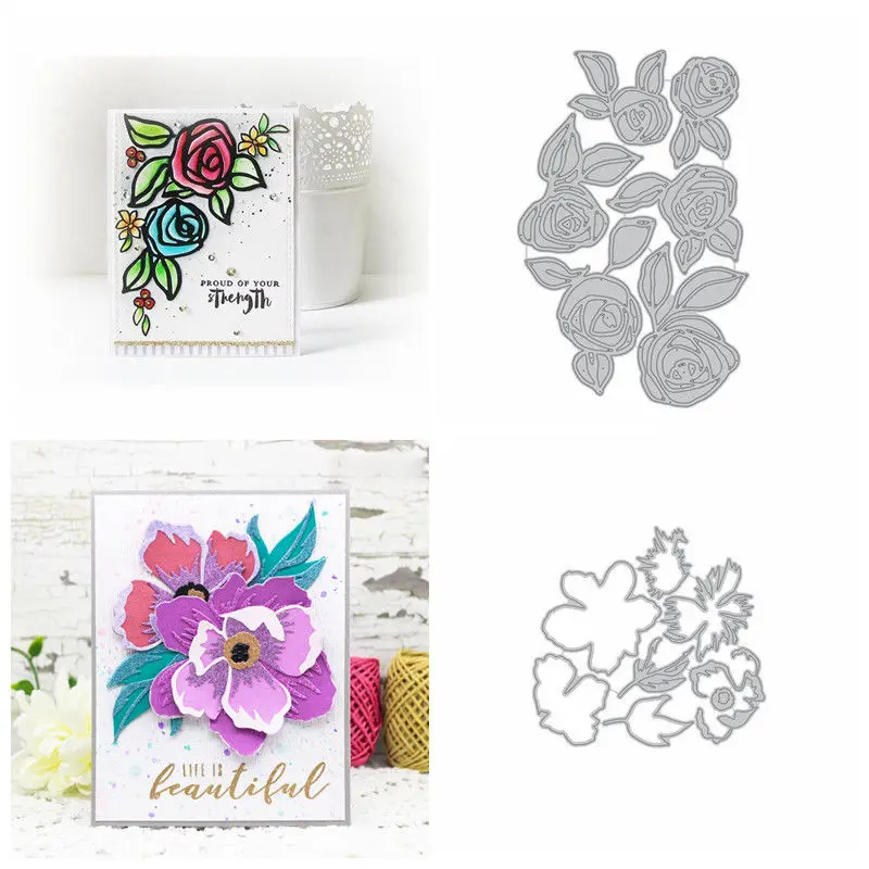 

Blossom Flowers Metal Cutting Dies Stencil Scrapbook Album Gift Card Handcrafts Decor Embossing Template