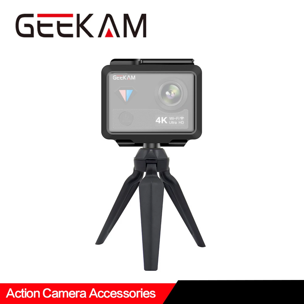 

GEEKAM Action Camera Accessories Mini Portable Tripod Stand Protective Frame Case Shell For K3R T1 For EKEN H5s H6s H7s H9RPLUS
