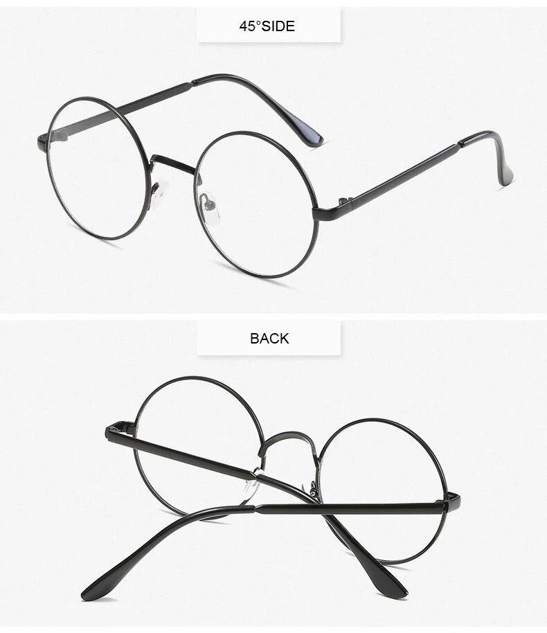 Круглые очки для мужчин и женщин, солнцезащитные очки, металлическая оправа, очки, винтажные женские оптические очки, прозрачные линзы, Oculos De Sol