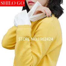 Plus size Free shipping 2016 autumn new fashion women retro court horn pleated white sweater cuffs