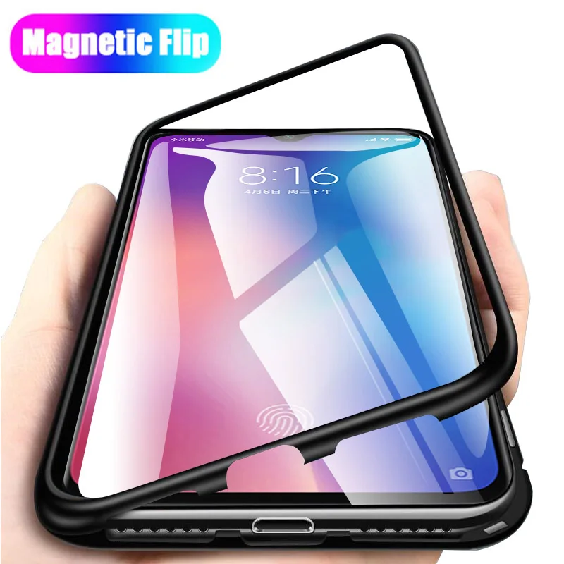 

Adsorption Magnetic Case For Xiaomi Mi 9 8 Lite A2 Mi9 Pocophone F1 Glass Back Cover For Xiaomi Redmi Note 7 5 6 Pro Case Magnet