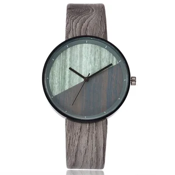 

Newly VANSVAR Women Wood Texture Watch Imitation Wooden Vintage Leather Quartz Watch DO99
