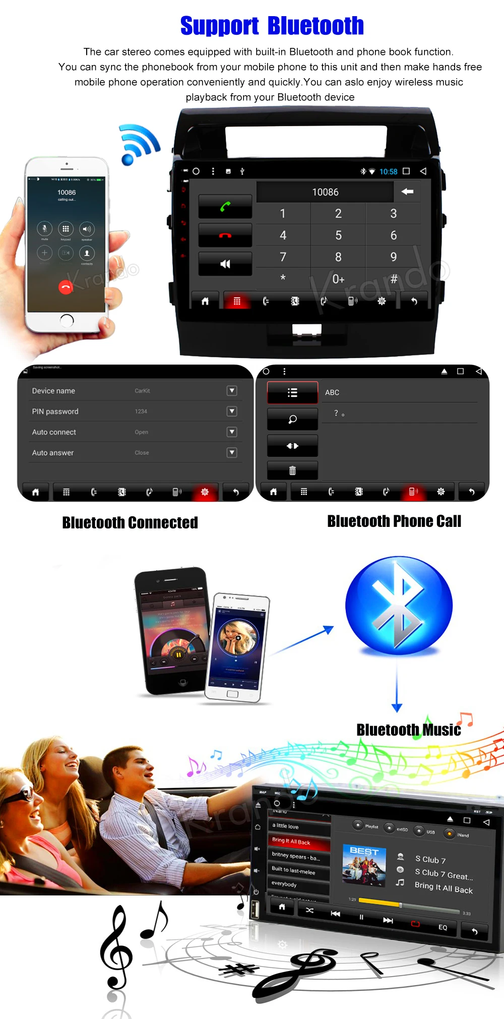 Clearance Krando Android 8.1 10.1" IPS Touch screen car multimedia system for TOYOTA LAND CRUISER LC200 2008-2015 radio player gps wifi BT 4