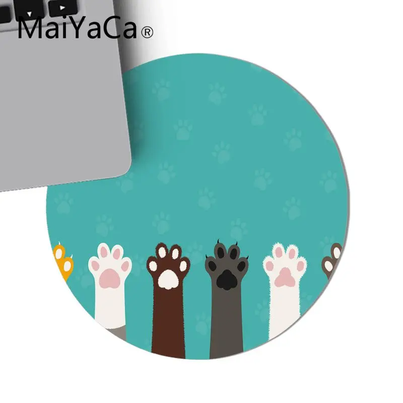 Красивое аниме maiyaca милые кошки лапы шаблон Ноутбук круглые Игровые мыши коврик для мыши уникальный настольный коврик ПК компьютерный игровой коврик для мыши - Цвет: 22X22 CM
