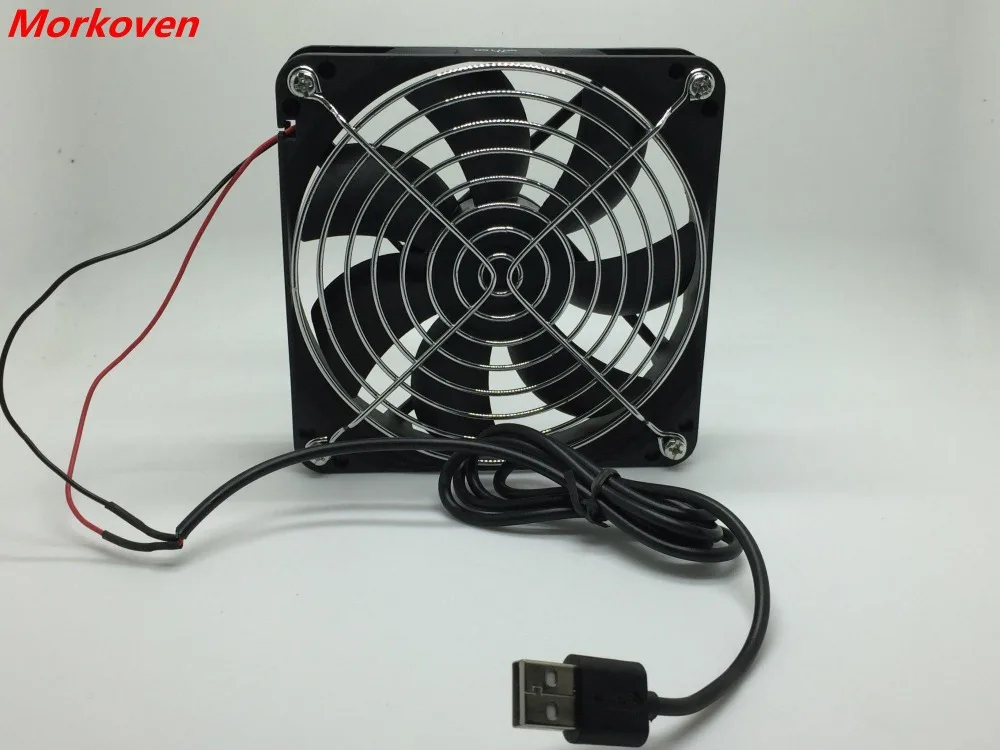 TV Box Wireless Router Cooling Fan DC 5V USB Power 120mm 120x120x25mm