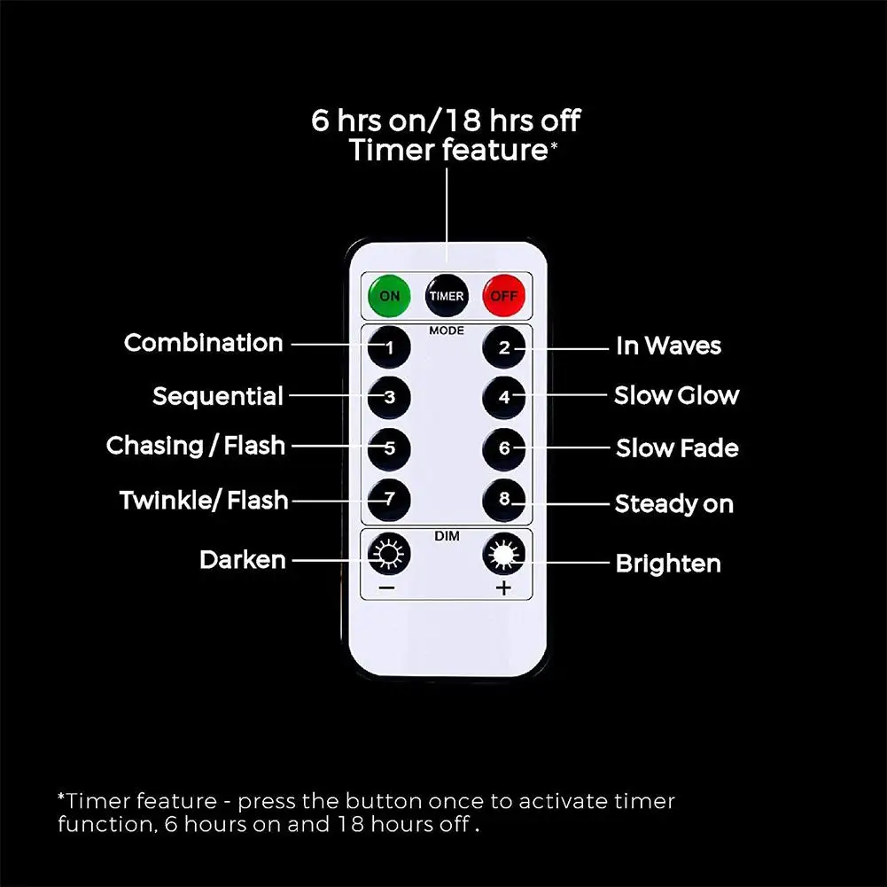 10 м 100 светодиоды Водонепроницаемый Батарея питание Медный провод строка свет с 8-Функция удаленного Управление для рождественской