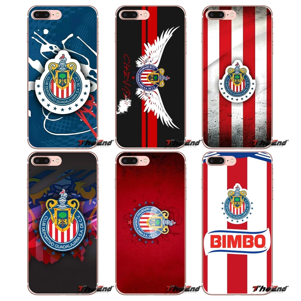 Для iPhone X 4 4S 5 5S 5C SE 6 S 7 8 плюс samsung Galaxy J1 J3 J5 J7 A3 A5 2016 2017 Chivas de Guadalajara логотип прозрачный