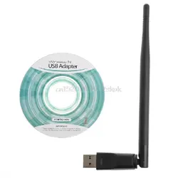 150 Мбит/с 802.11n/g/b USB сети LAN Dongle Wi Fi Беспроводной адаптер 5dBi телевизионные антенны # H029