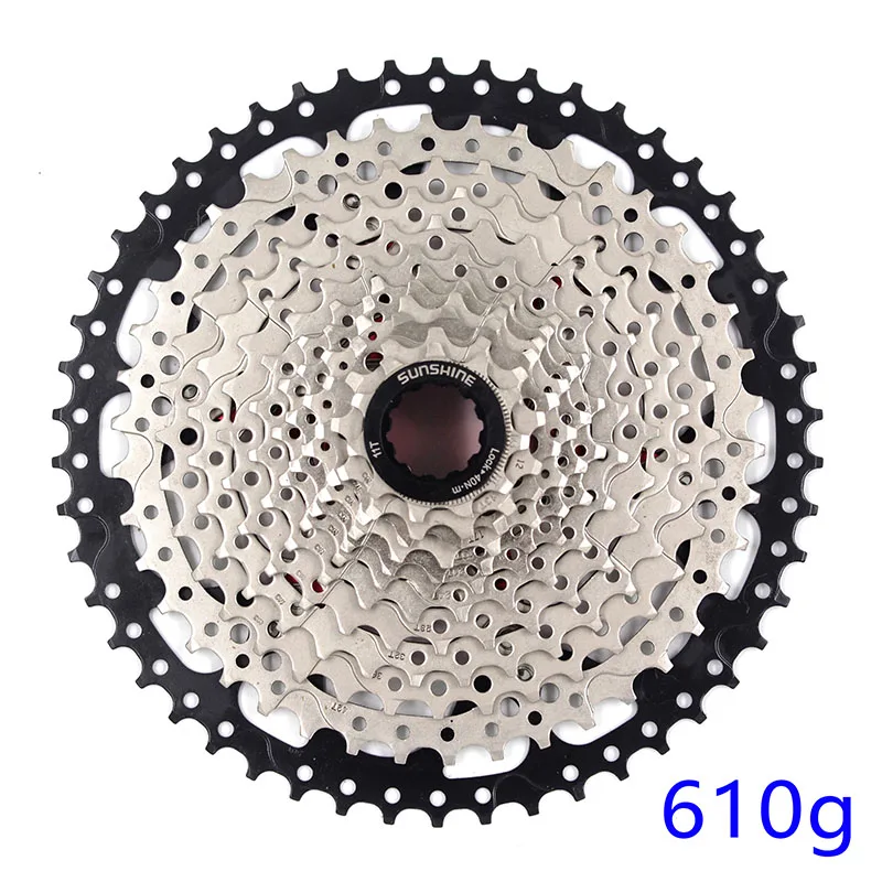 SUNSHINE MTB 12 скоростная кассета 11-50T Сверхлегкий 399g CNC Freewheel горный запчасти для велосипеда XTR GX NX - Цвет: 12S 11-50T Silver