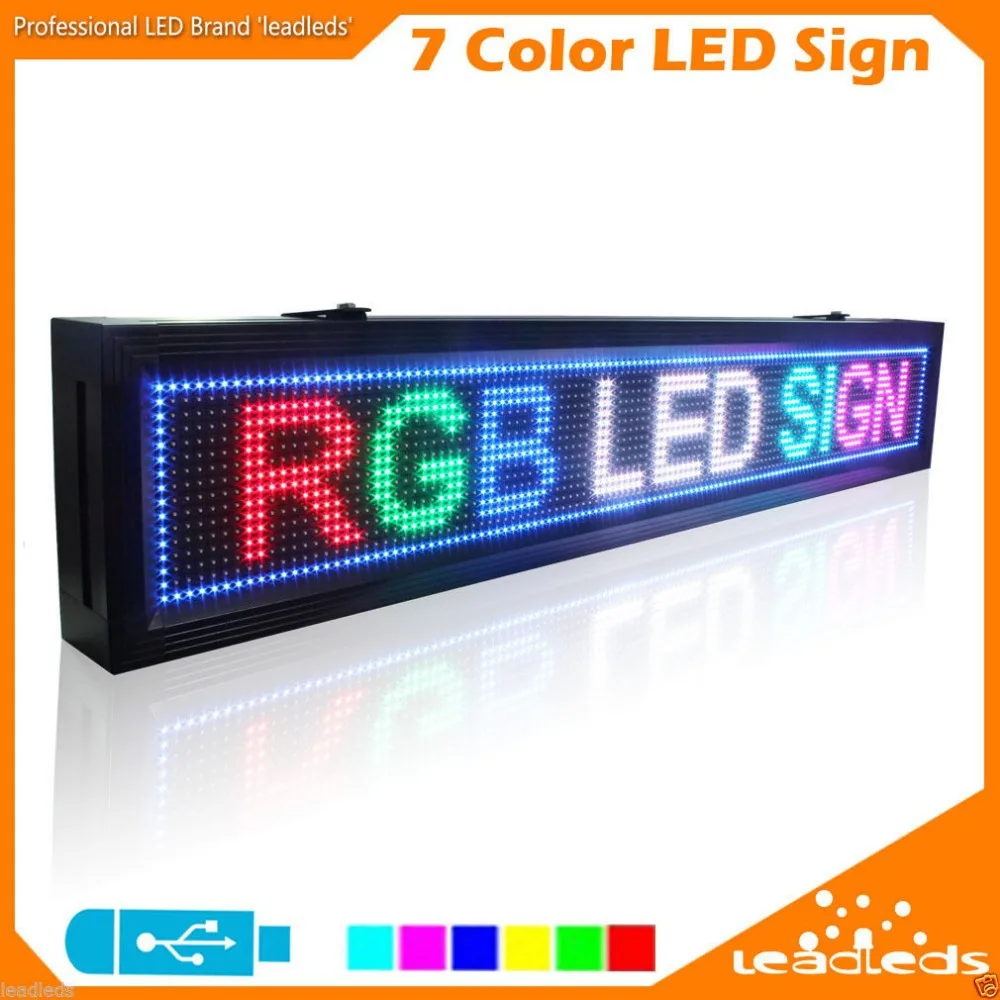 131 см P10 SMD RGB 7 цветов 16X128pixel программируемая Прокрутка LED Радуга дисплей доска для