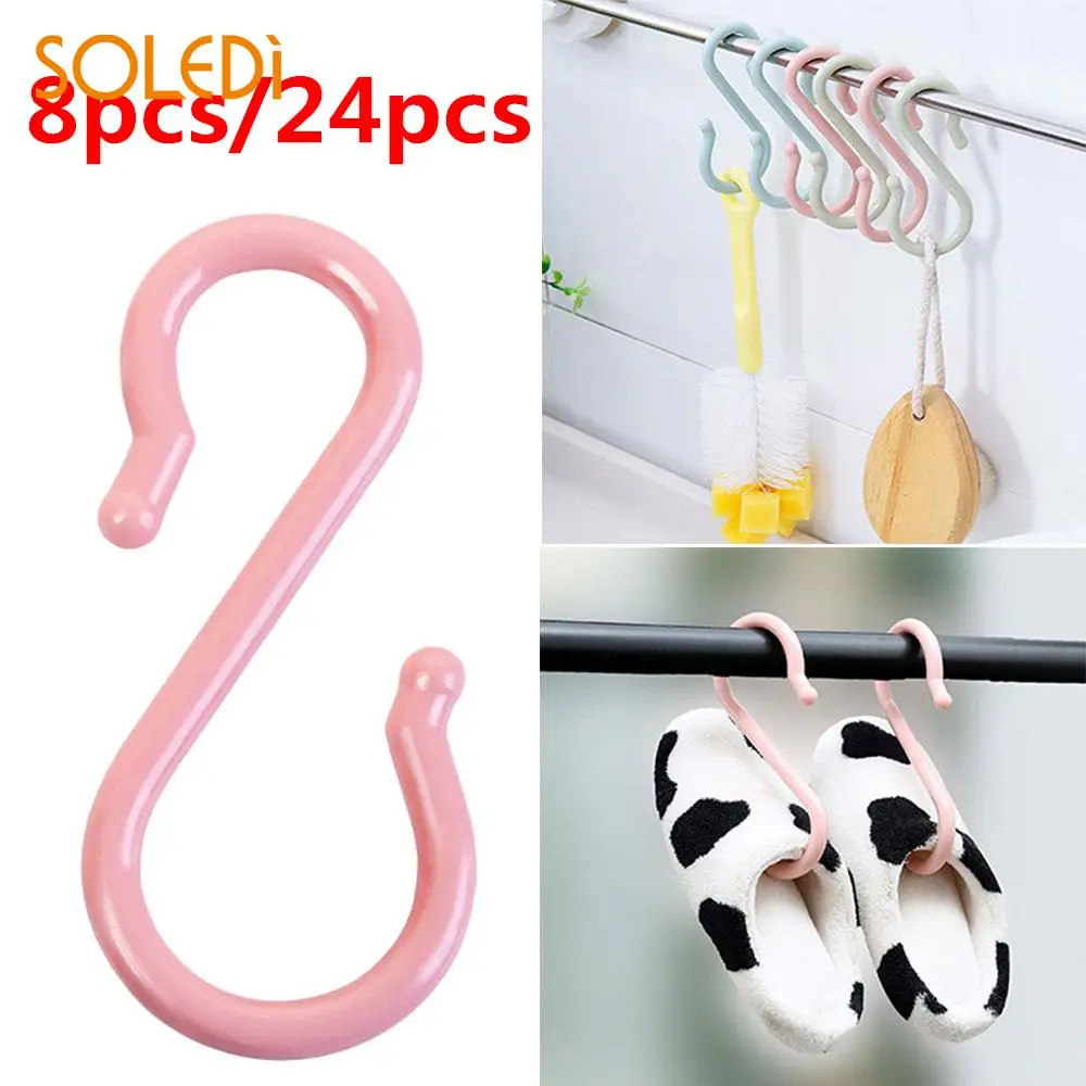 S Shaped Hooks Hanger Hooks Plastic Hanger Multi Function Durable 8pcs