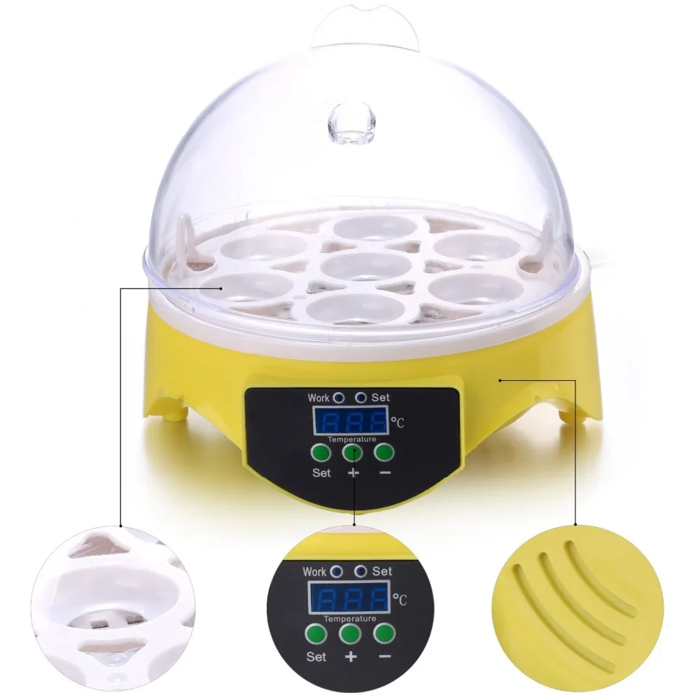Mini 7 Egg Incubator Poultry Incubator Brooder Digital Temperature Hatchery Machine Hatcher for Chicken Duck Bird Pigeon Mini 7 Egg Incubator Poultry Incubator Brooder Digital Temperature Hatchery Machine Hatcher for Chicken Duck Bird Pigeon