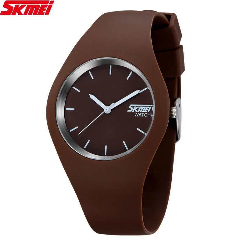 Cena 2019 Skmei kwarcowy zegarek moda mężczyźni Casual zegarki kwarcowe zegarka kobiet wodoodporna galaretki kobiet zegar godziny panie kobiety zegarki