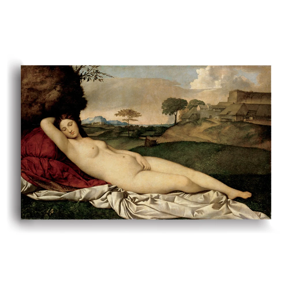 

Canvas Art Print Sleeping Venus by Giorgione World Famous Painting For Modern Wall Art Picture Classical Wall Poster Vintage