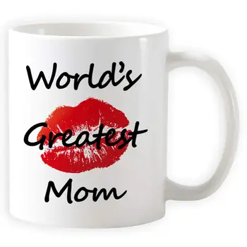 

Mother's Day Gift Coffee Mug Tea Cup World's Greatest Mom Fonts Custom Printing Persent for Mother Kiss Unique Milk Mugs