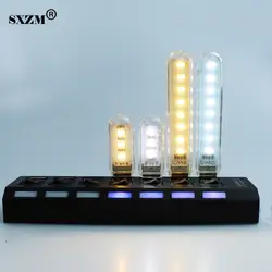 Sxzm 2 шт./лот 5730 мини USB LED лампа 59 мм или 100 мм 3 светодиода или 8 светодиодов портативный Освещение компьютер небольшой ночник