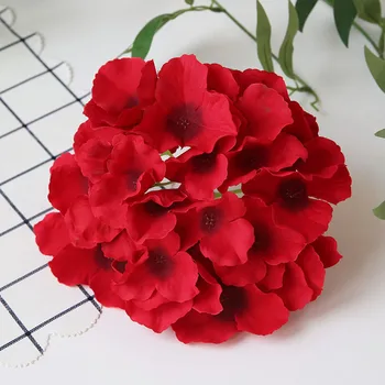 

10pcs/lot Artificial Silk Hydrangea Big Flower Head DIY Home Party Wedding Arch Background Wall Decorative Fake Flower