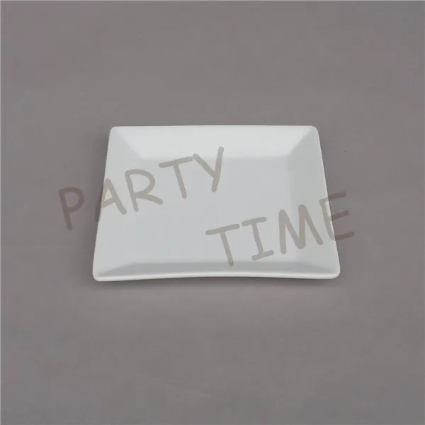 Ceramic flat white dish with rim, dessert dish, dinner appetizer serving plate-in Dishes