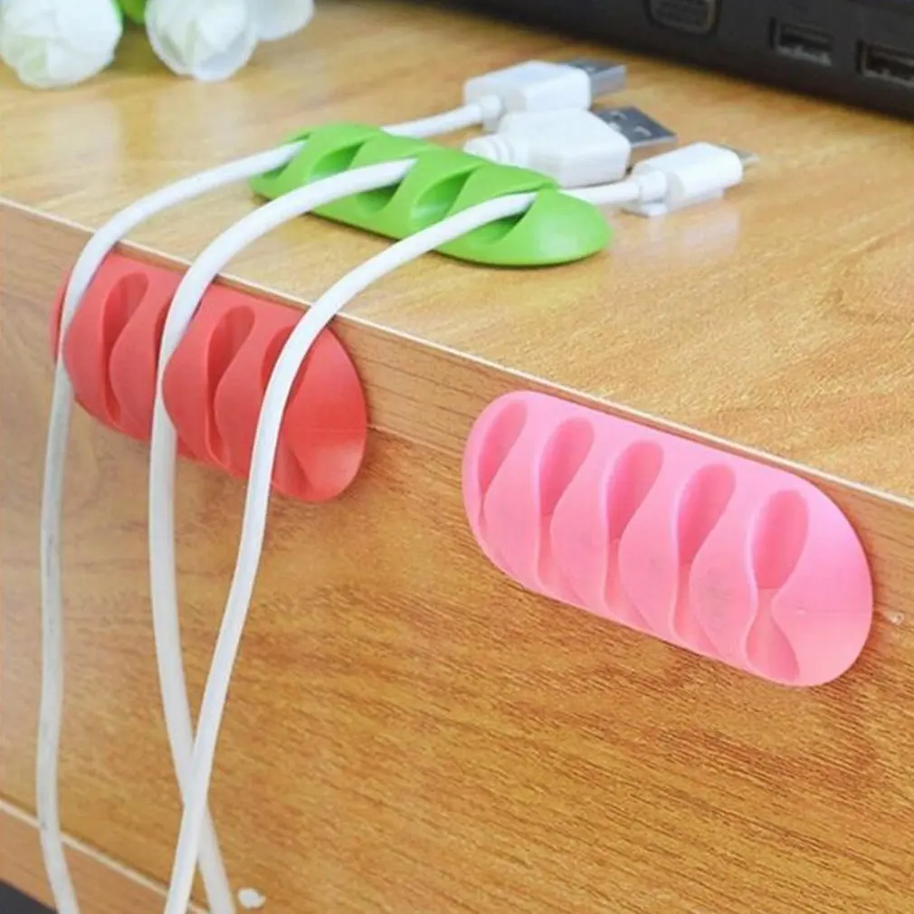 

Multipurpose Wire Cord Cable Tidy Holder Drop Clips Organizer Line Fixer Winder Cable Wire Organizer Clip Tidy Cord Holder pink