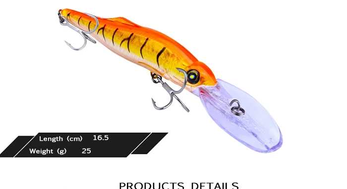 Sea Fishing Lures Trout Trolling Wobbler Minnow 16.5cm 25g 1.2-3.6m Large Plastic For Bass Tuna Big Game Fishing Gear (2)
