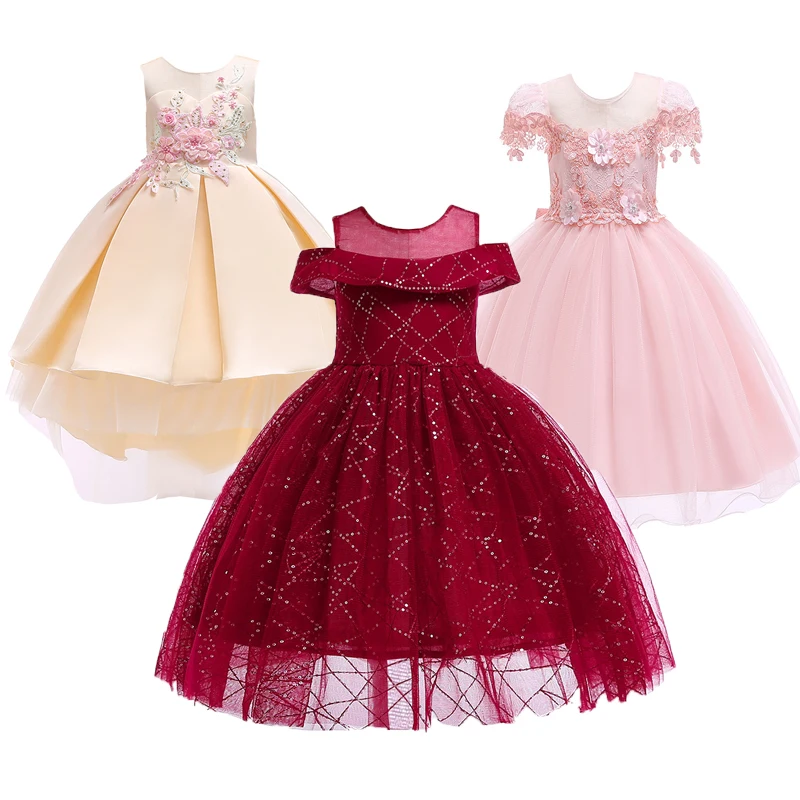 Платье с цветочным узором для девочек; торжественное вечернее платье на свадьбу, День рождения; детское платье; костюм принцессы; элегантная одежда для подростков; vestido infantil