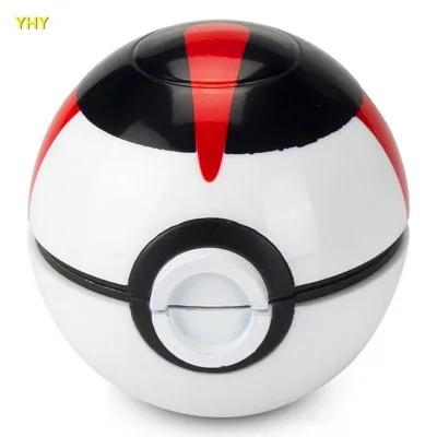 Free Shipping Latest Pokeball Grinder 55mm Pokeball Herb Grinders Zinc Alloy Plastic Metal Grinders 3 Parts Smoking Accessories09