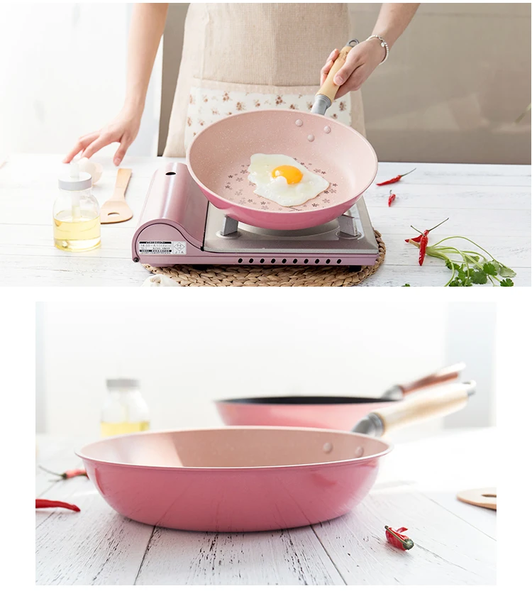 Justcook 26 см японские сковороды без масла-дыма винтажные антипригарные сковороды для гриля с цветущей вишни газовая плита помощник для приготовления пищи