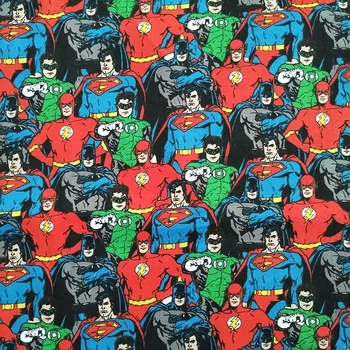 

Good Superman Cotton/Lycra knitted Fabric Stretch Justice League Batman Print Fabric Sewing Patchwork DIY Sewing Child T-shirt