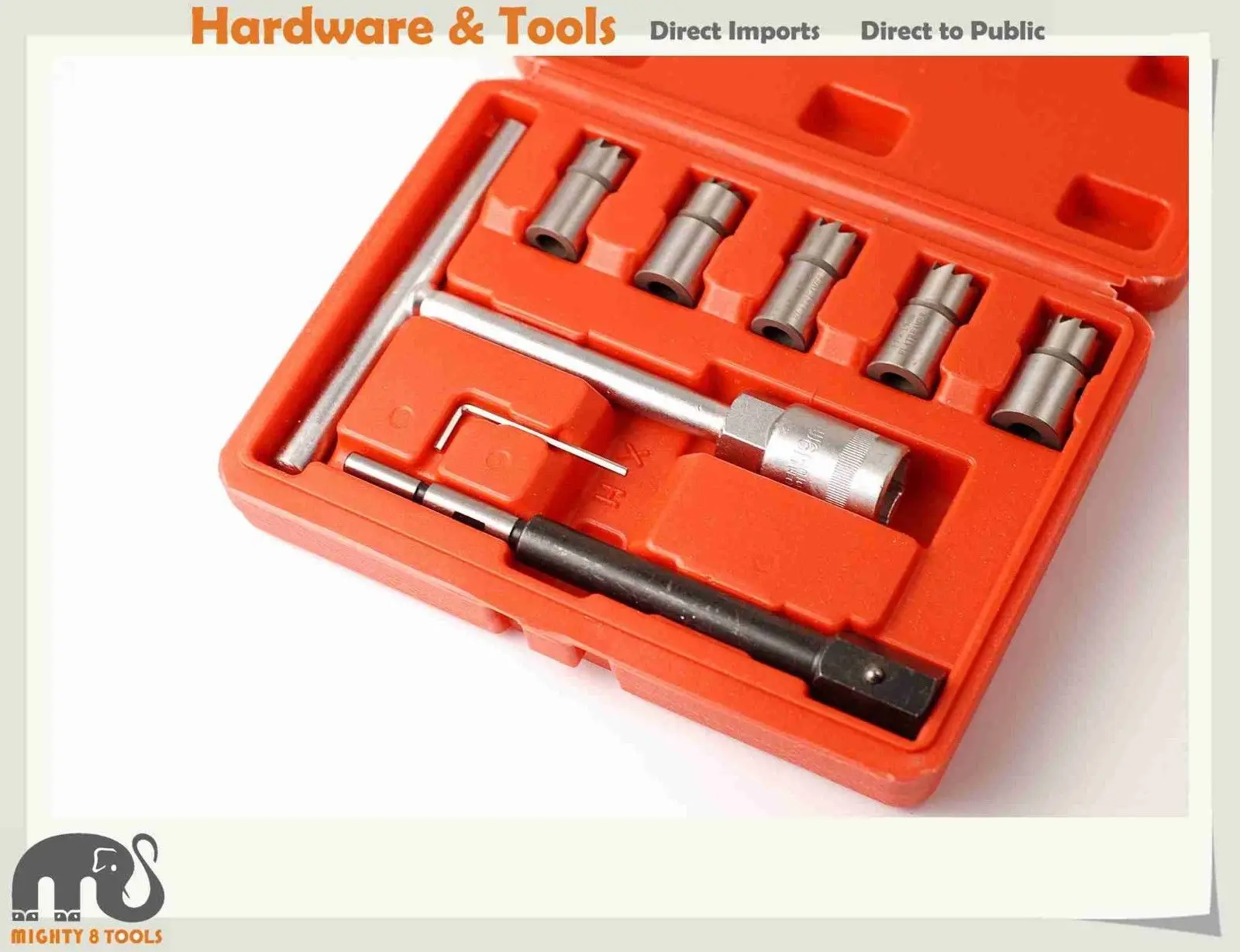8pc Diesel Injector Seat Cutter for BMW, Mercedes.European Cars.15 21mm Reamer Pilot T Handlein