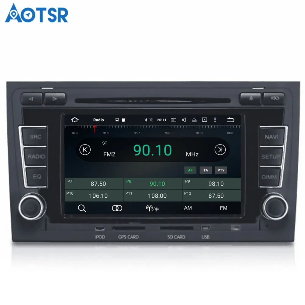 Best Aotsr Android 8.1 GPS navigation Car DVD Player For Audi A4 S4 RS4 2003-2012  multimedia 2 din radio recorder 4GB+32GB 2GB+16GB 5
