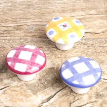 

10PCS Colorful Ceramic lattice round Cabinet Knobs Door Pull Handles Cupboard Drawer Wardrobe Furniture Handle Knobs