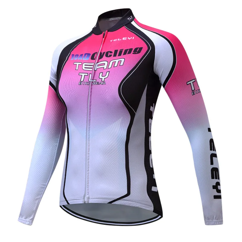 Teleyi весна/осень трикотажные изделия из полиэстера с длинным рукавом для женщин быстросохнущая велосипедная одежда Pro Team MTB футболка для езды на велосипеде