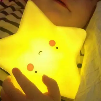 

Fashion Cute Pentagram LED Soft Baby Kids Pretty Nursery Lamp Gifts USB Light