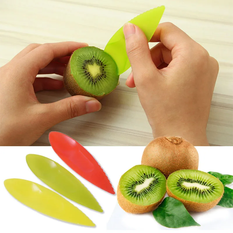 2 в 1 пластиковый Фруктовый нож Kiwi ложки кухонные принадлежности 3 шт./компл.