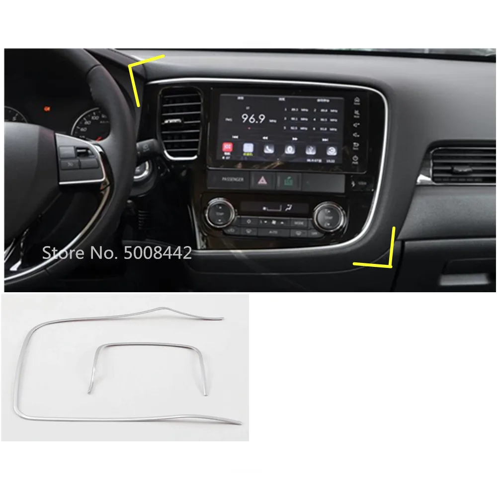 

For Mitsubishi Outlander 2016 2017 2018 2019 car styling detector trims ABS matte middle console control dashboard panel 2pcs