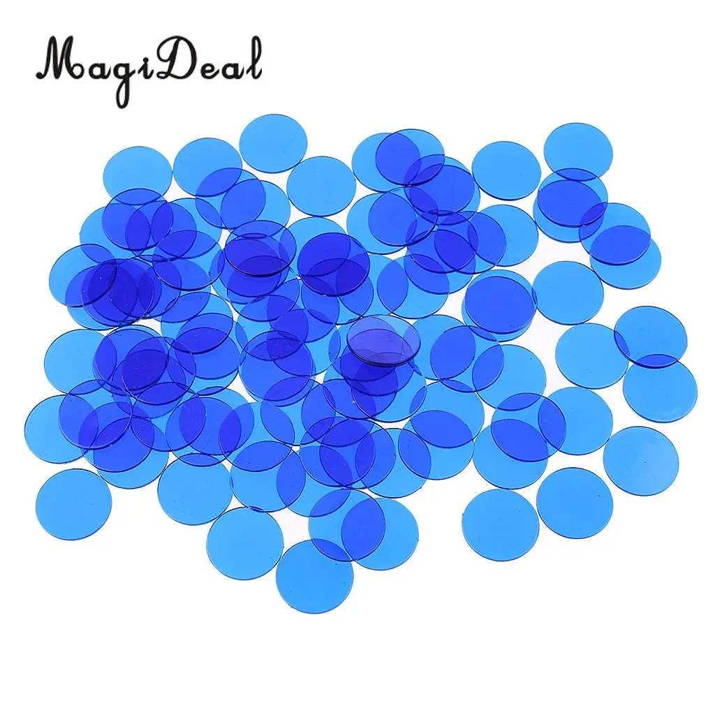 MagiDeal 300pc Translucent Bingo Chips Markers 3/4 Inch Poker Chips for Bingo Poker Board Game Cards Casino Accessories