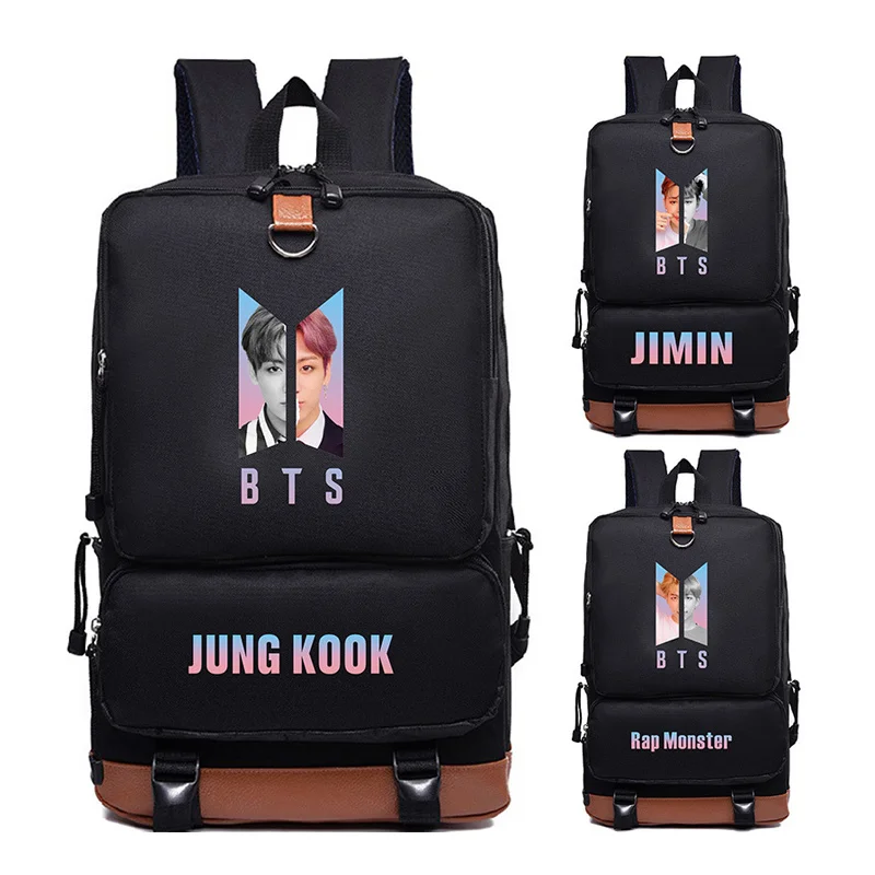 Bts Bangtan Boys JUNG KOOK JIMIN Printing Bts Backpack School Bags For