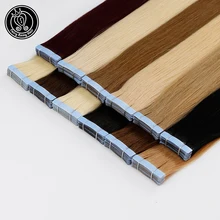 Сказочные волосы remy, 2,0 г/шт., 18 дюймов, человеческие волосы remy на ленте для наращивания, цветные волосы на ленте для наращивания, кожа, уток, Cheveux для наращивания, 40 г