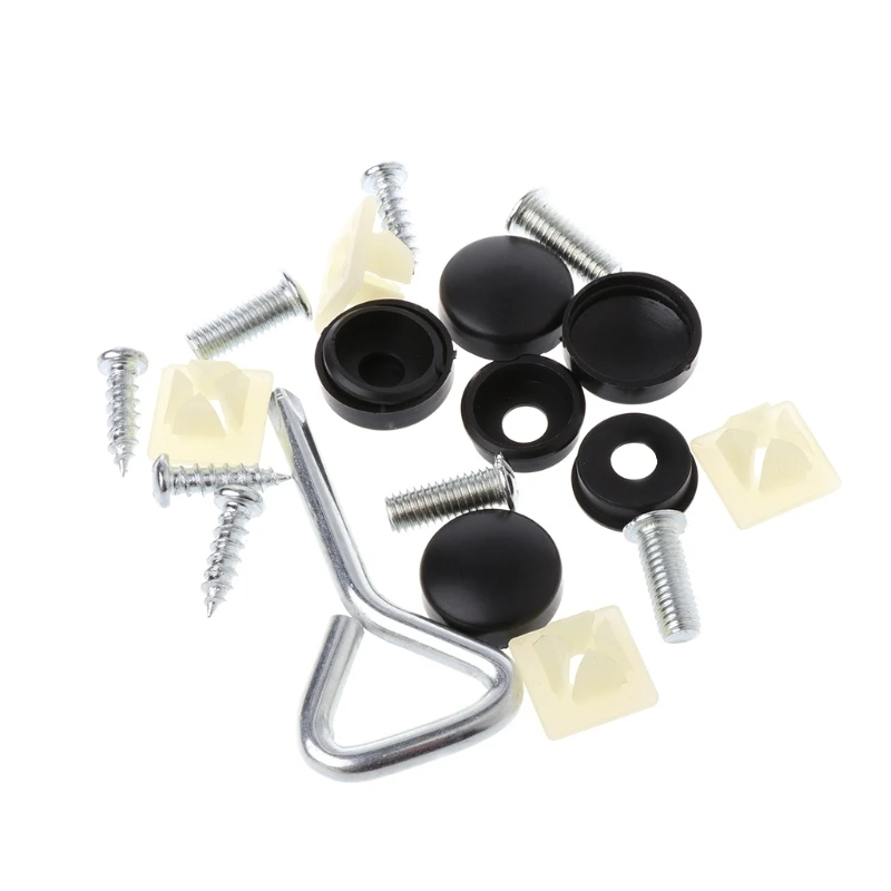 

17 Pcs Car License Plate Frame Security Anti-theft Screw Bolt Fasteners Snap Cover