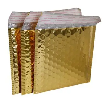 

13*15cm+4cm Small Gold red mailing bags, Sliver Aluminum bubble shipping bag, padded envelopes bubble mailer bag
