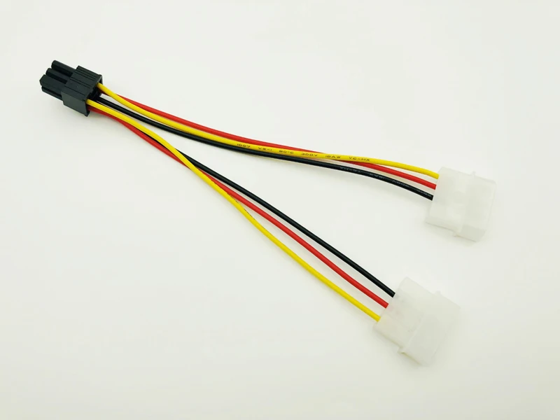 5 шт./лот двойной 4 Pin к 6 Molex PCI E внешняя видеокарта кабель питания конвертер